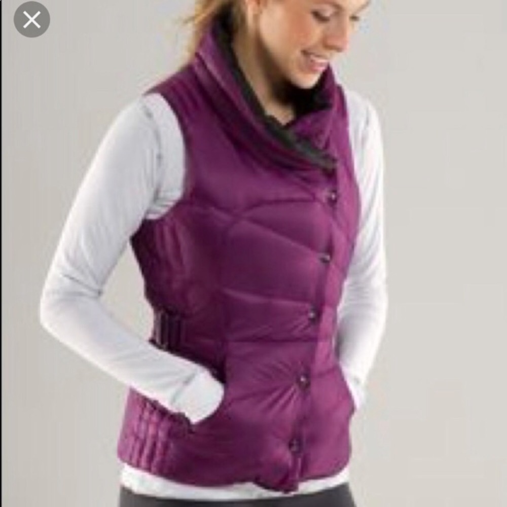 Lululemon purple and black reversible puff vest